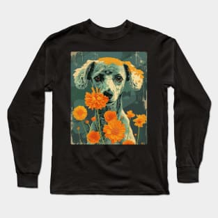 Poodle Flowers Photo Art Design For Dog Onwer Long Sleeve T-Shirt